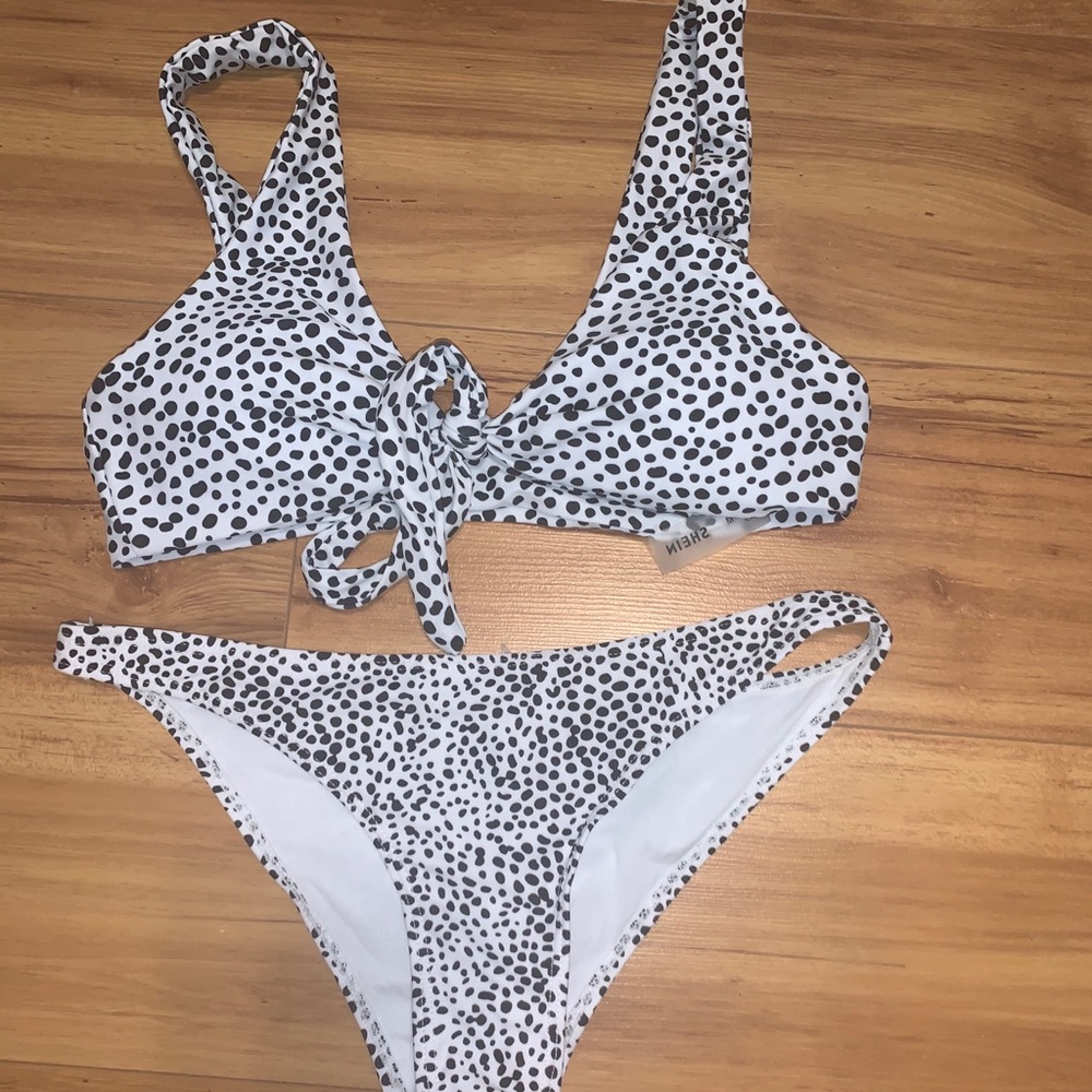 black and white SHEIN swimsuit